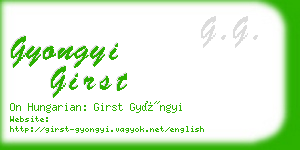 gyongyi girst business card